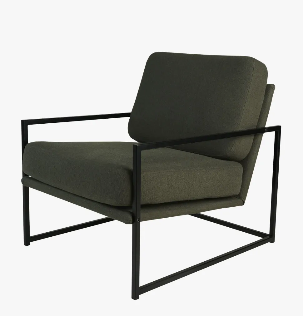 Loungestol olivengrønn - 66x86x78 cm