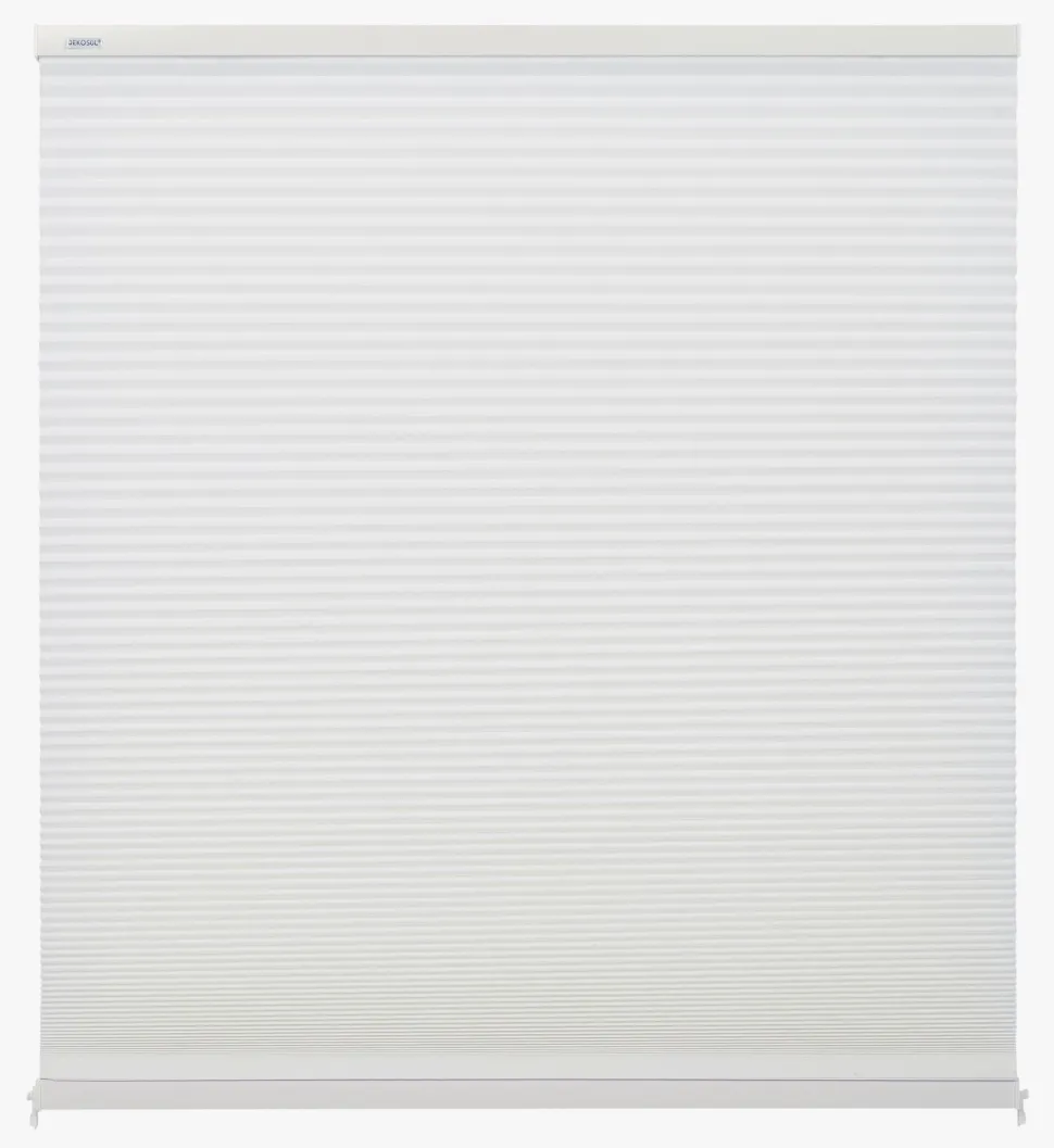 Lysfilt. dobbel plisségardin hvit - 60x160 cm