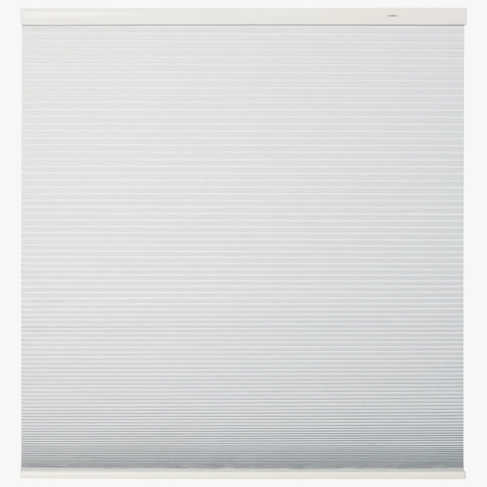 Lystett dobbel plisségardin hvit - 70x160 cm