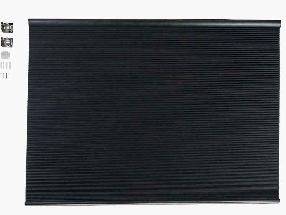 Lystett dobbel plisségardin svart - 60x160 cm