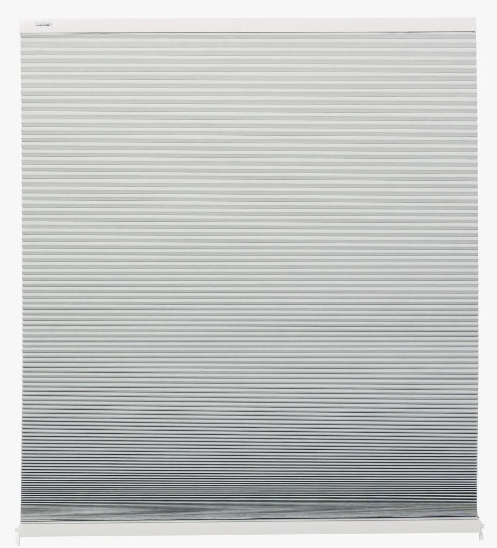 Lystett dobbel plisségardin hvit - 60x160 cm