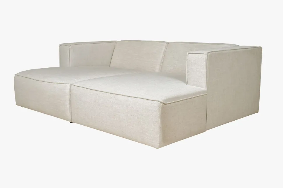Modulsofa 2 deler m/sjeselong natur - 228x154x73 cm