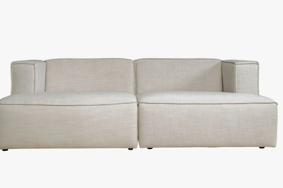 Modulsofa 2 deler m/sjeselong natur - 228x154x73 cm