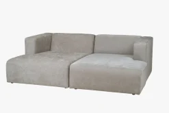 Modulsofa 2 deler m/sjeselong grå - 228x154x73 cm