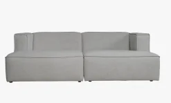 Modulsofa 2 deler m/sjeselong grå - 154x73x228 cm