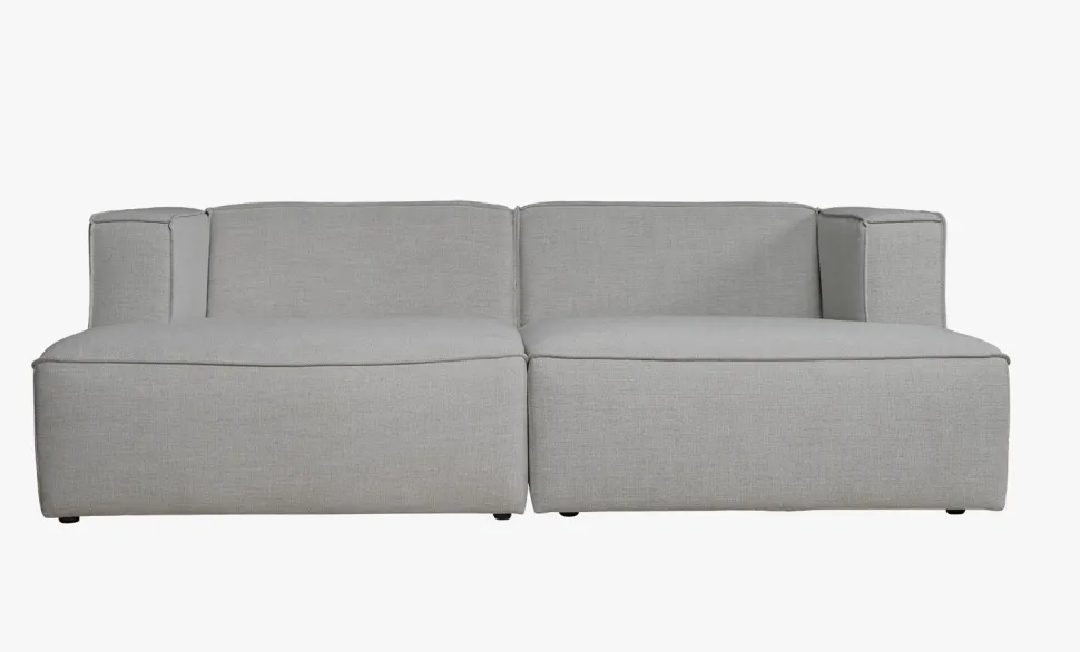 Modulsofa 2 deler m/sjeselong grå - 154x73x228 cm