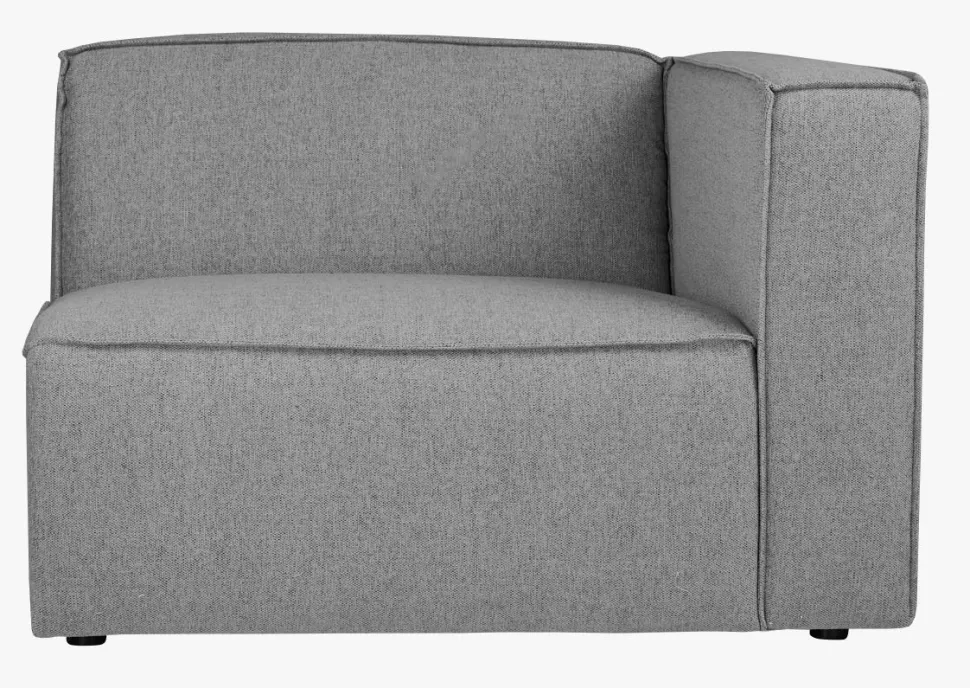 Modulsofa 1,5 seter m/armlene høyre grå - 110x93x73 cm