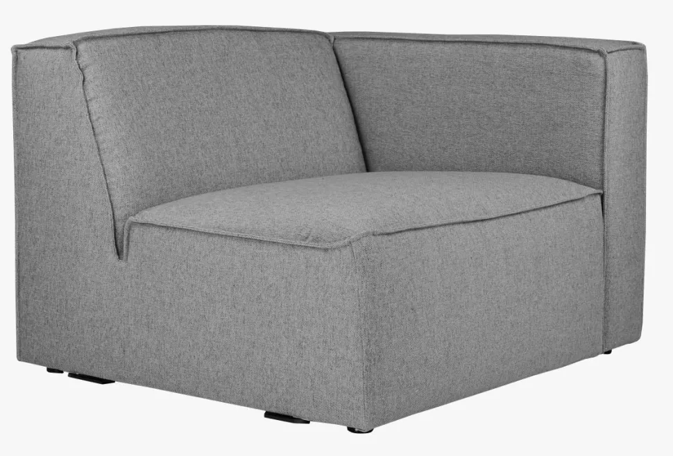 Modulsofa 1,5 seter m/armlene høyre grå - 110x93x73 cm