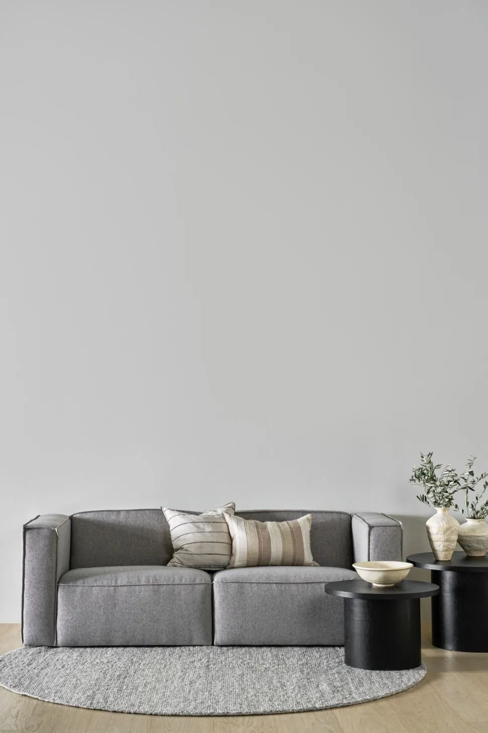 Modulsofa 1,5 seter m/armlene høyre grå - 110x93x73 cm