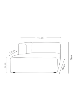 Modulsofa 1,5 seter m/armlene venstre natur - 110x93x73 cm