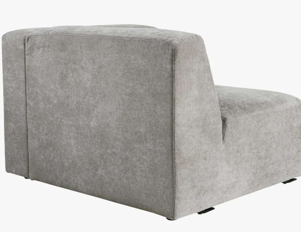 Modulsofa 1,5 seter m/armlene høyre grå - 110x93x73 cm