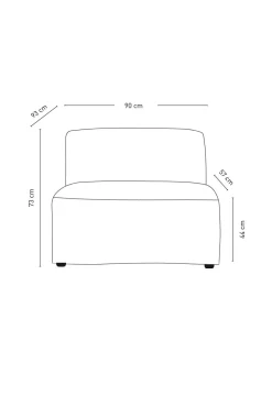 Modulsofa 1,5 seter uten armlener natur - 90x93x73 cm