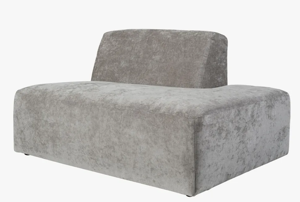 Modulsofa åpen ende venstre grå - 134x93x73 cm
