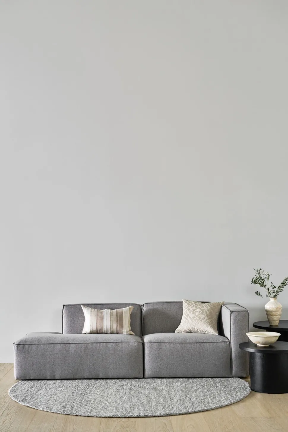 Modulsofa åpen ende venstre grå - 134x93x73 cm