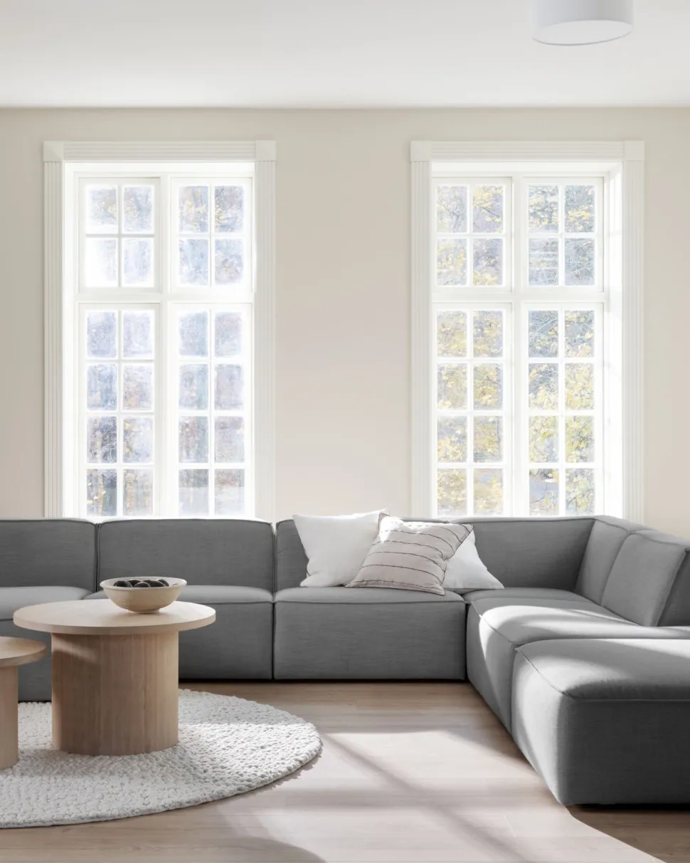 Modulsofa puff grå - 90x93x73 cm