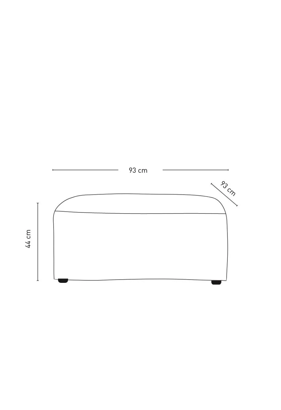 Modulsofa puff natur - 90x93x73 cm