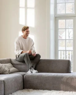Modulsofa sjeselong høyre grå - 114x154x73 cm