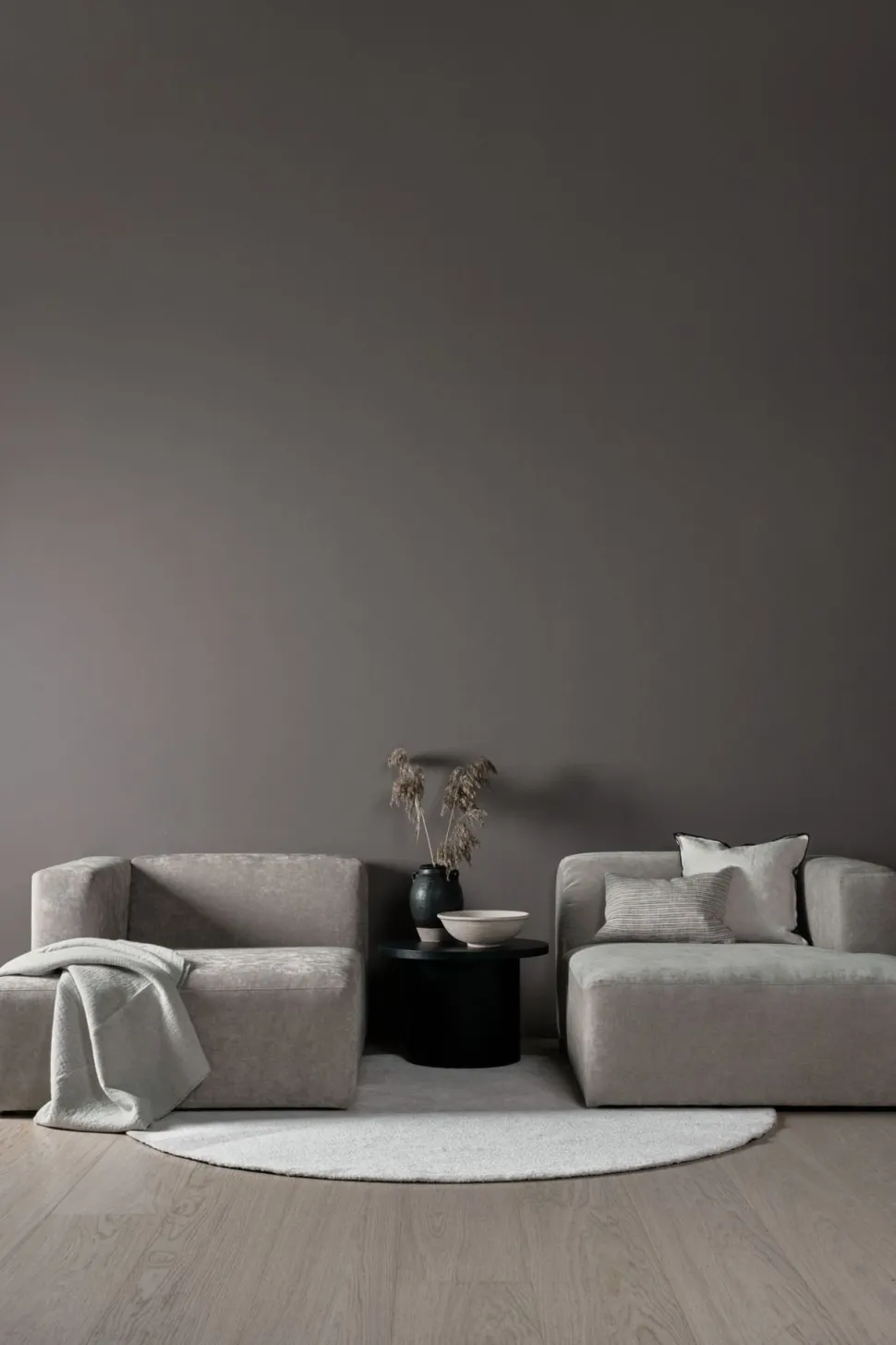 Modulsofa sjeselong høyre grå - 114x154x73 cm