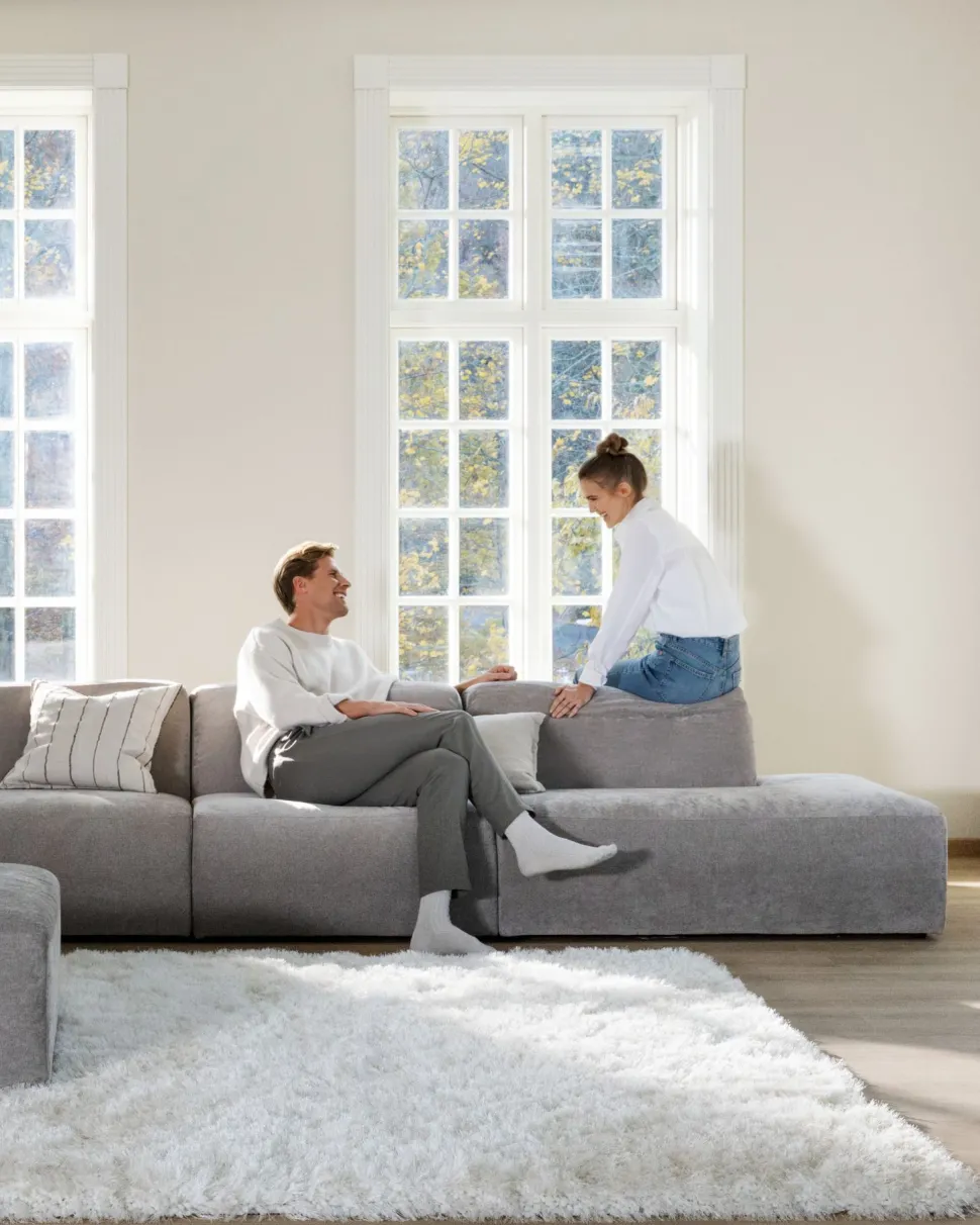 Modulsofa sjeselong høyre grå - 114x154x73 cm