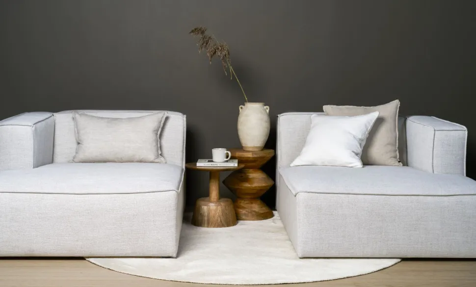 Modulsofa sjeselong høyre natur - 114x154x73 cm