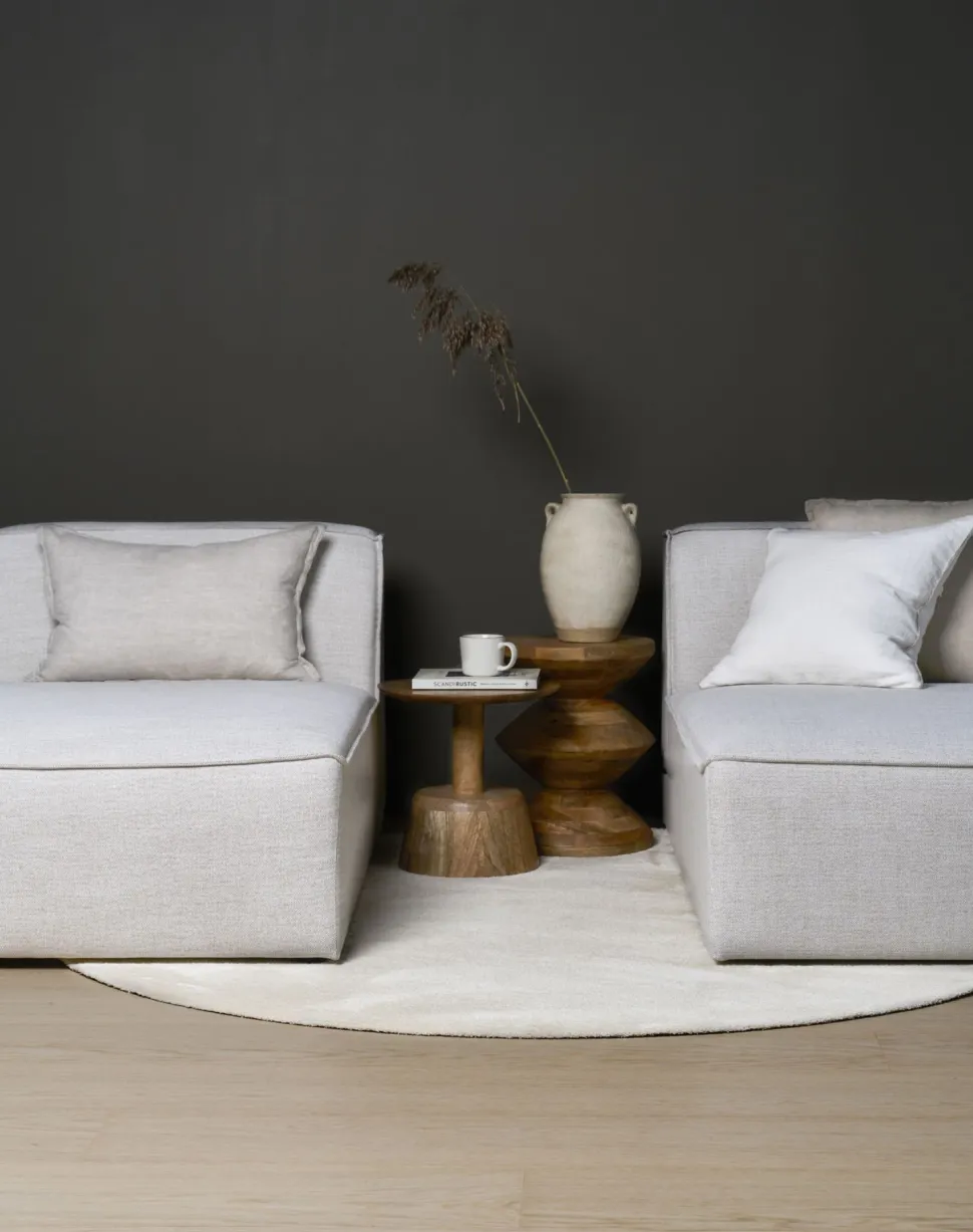 Modulsofa sjeselong høyre natur - 114x154x73 cm