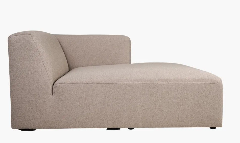 Modulsofa sjeselong høyre beige - 114x154x73 cm