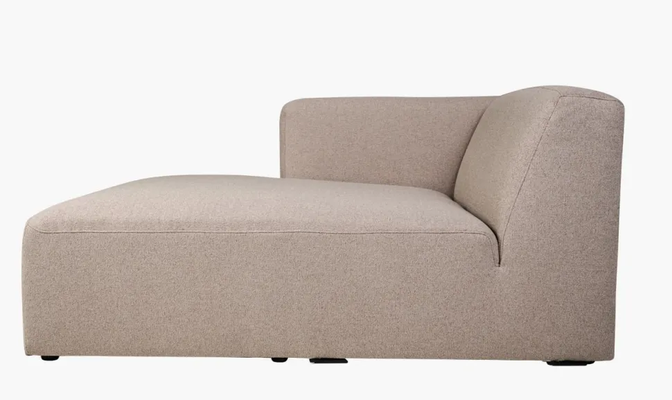 Modulsofa sjeselong venstre beige - 114x154x73 cm