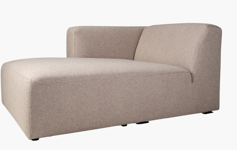 Modulsofa sjeselong venstre beige - 114x154x73 cm