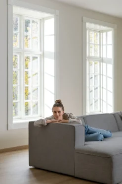 Modulsofa sjeselong venstre grå - 114x154x73 cm