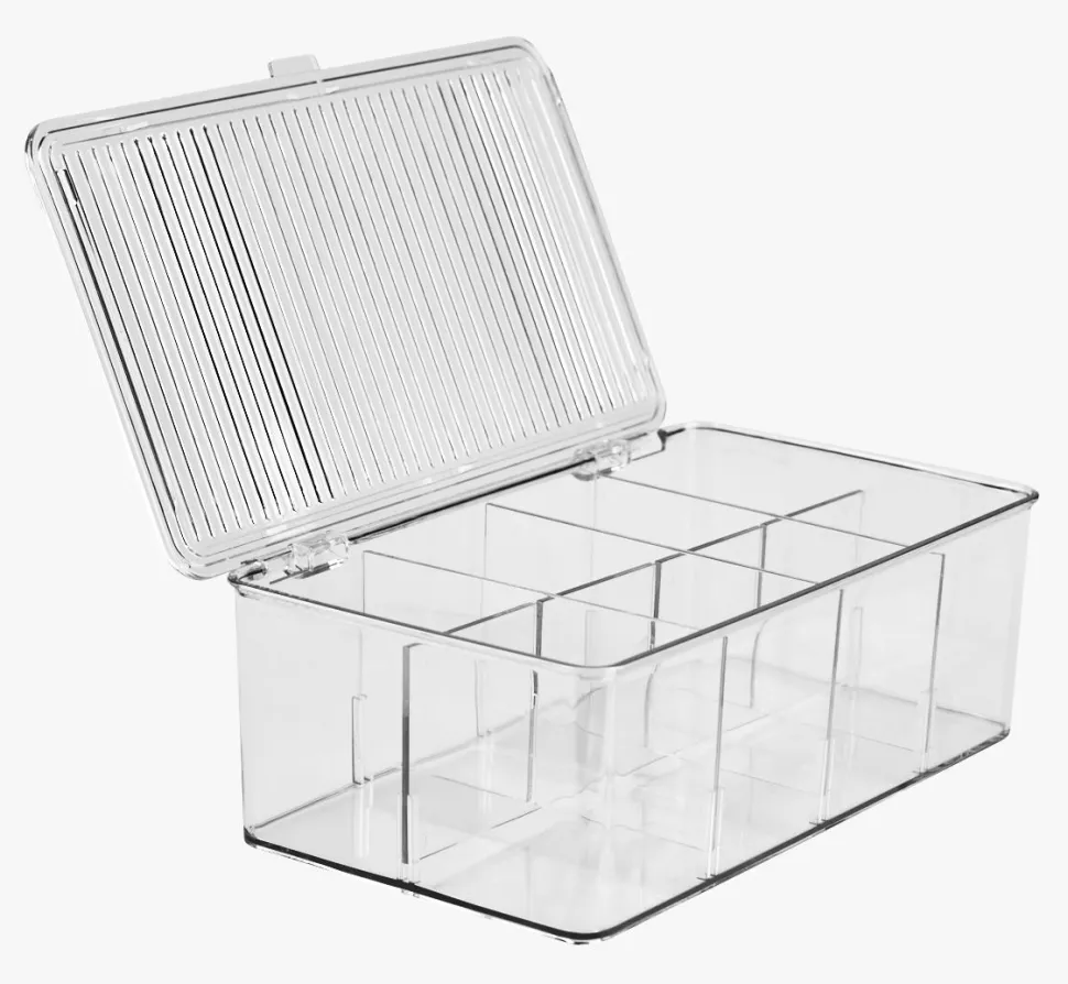Oppbevaringsboks transparent - 17,3x27,5x9,5 cm