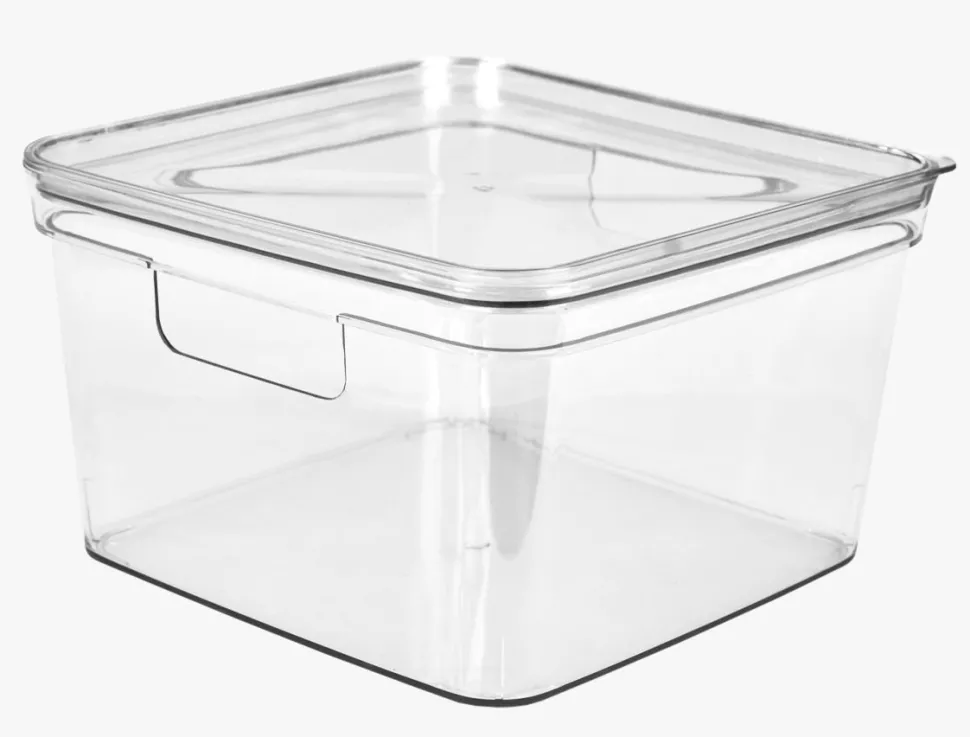 Oppbevaringsboks transparent - 22x22x14,5 cm