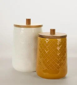 Oppbevaringskrukke hvit - 15x15x23,5 cm