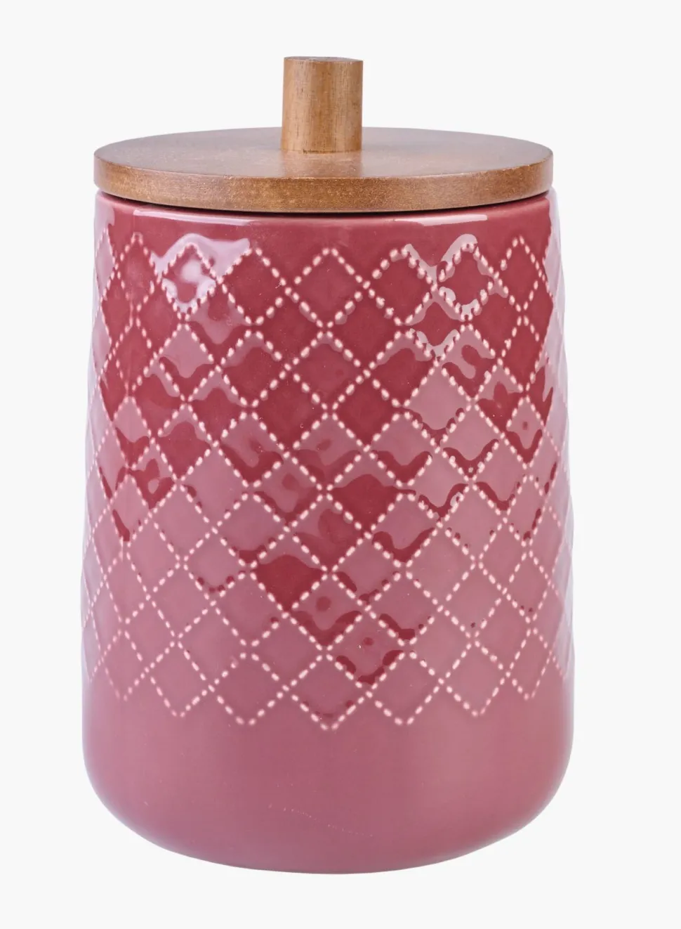 Oppbevaringskrukke mørk rød - 14x14x20,5 cm