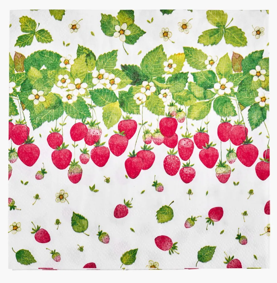 Papirservietter multi rød - 33x33 cm