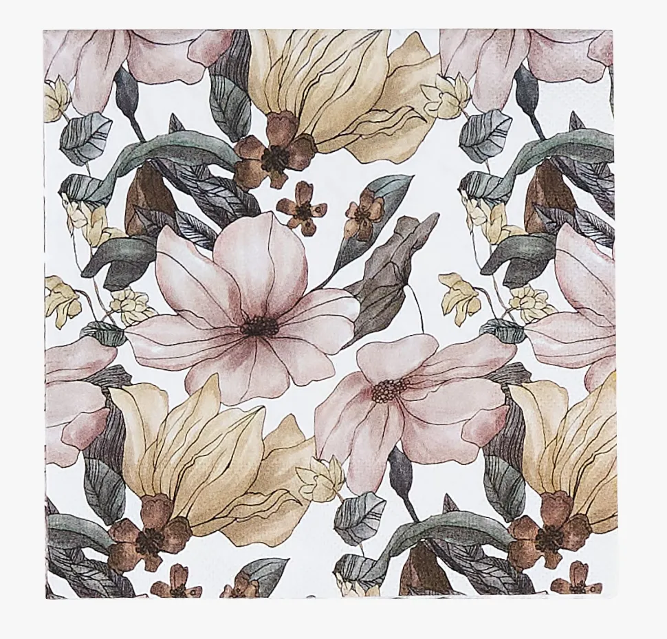Papirservietter rosa - 33x33 cm