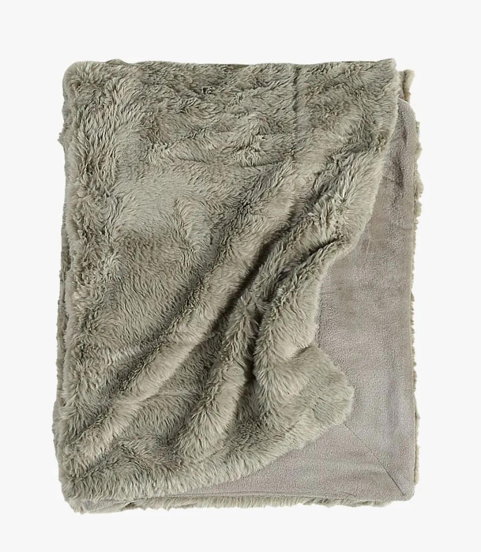 Pelspledd olivengrønn - 130x170 cm