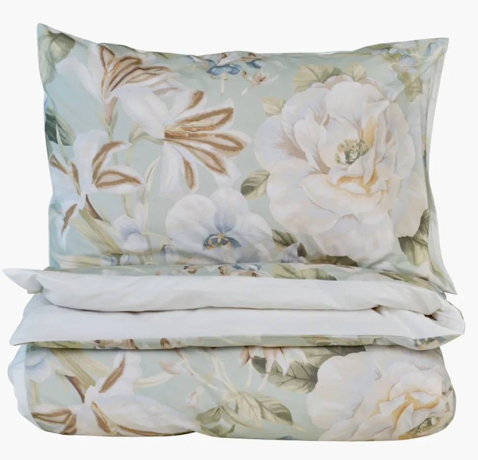 Percale sengesett multi grønn - 140x200 cm