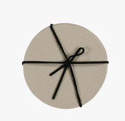 4pk drikkebrikke beige - ø10 cm