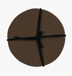 4pk drikkebrikke brun - ø10 cm