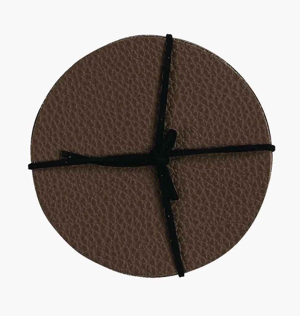 4pk drikkebrikke brun - ø10 cm