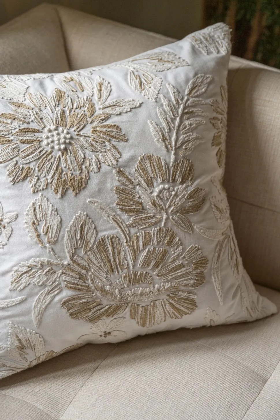 Pynteputetrekk beige - 50x50 cm