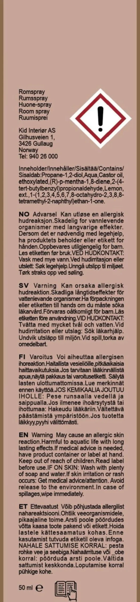 Romspray rosa - 50 ml