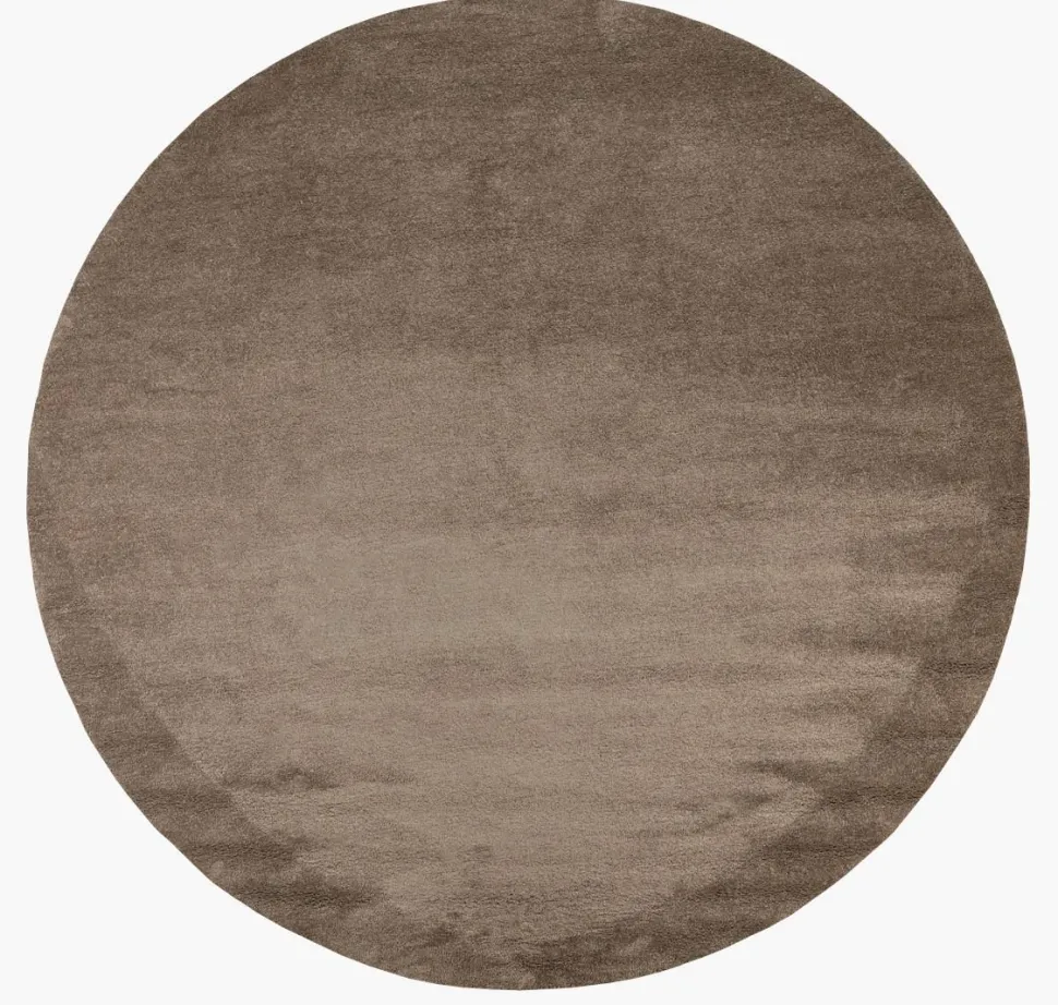 Rundt teppe brun - ø200 cm