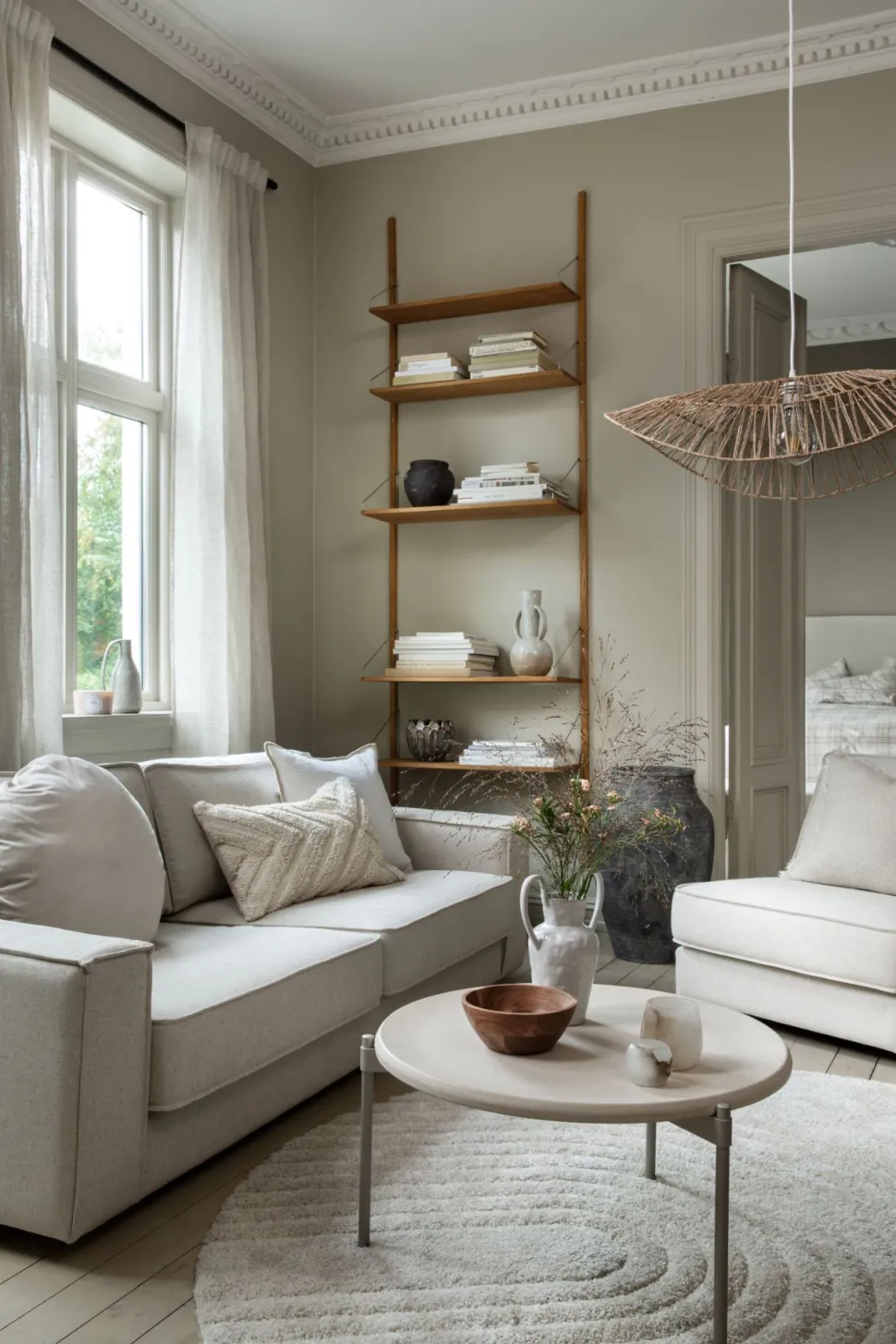 Rundt teppe offwhite - ø200 cm