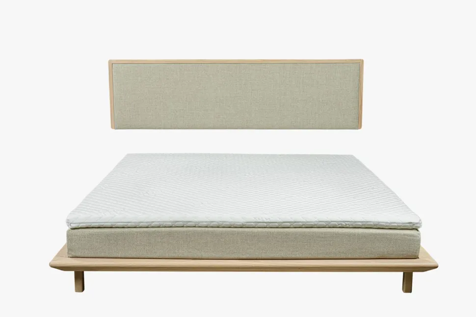 Seng hvitoljet eik beige - 180x200 cm