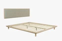 Seng hvitoljet eik beige - 180x200 cm