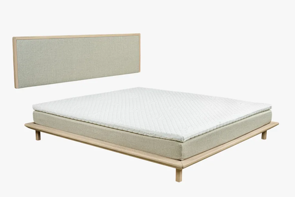 Seng hvitoljet eik beige - 180x200 cm