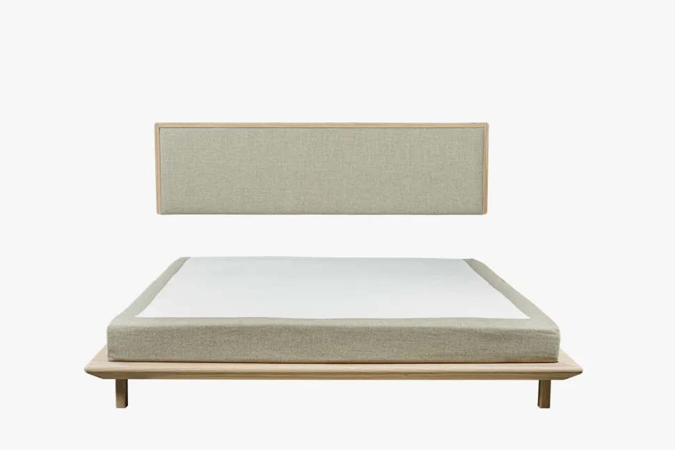 Seng hvitoljet eik beige - 180x200 cm
