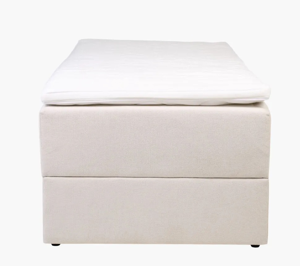 Seng med oppbevaring beige - 90x200x59 cm