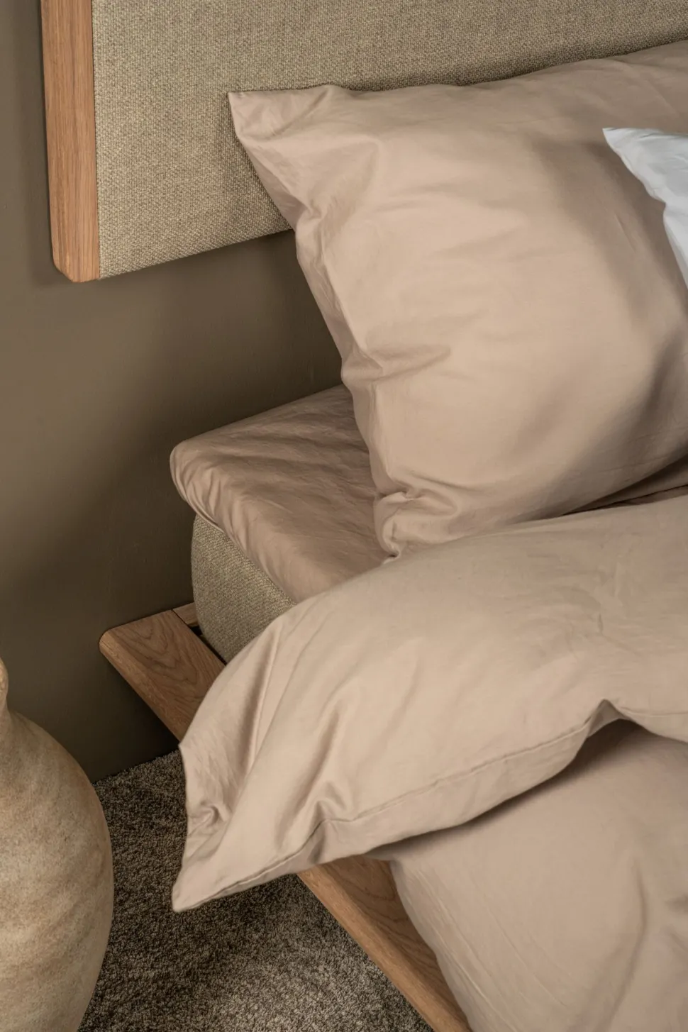 Sengegavl naturoljet beige - 199x3x55 cm